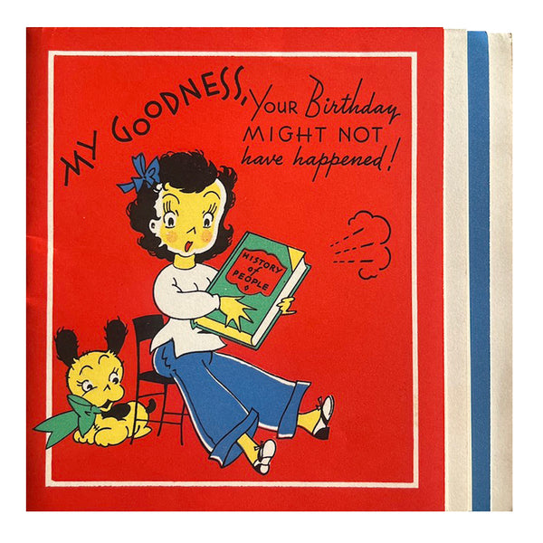 Adam & Eve Birthday Card - Vintage 1950's
