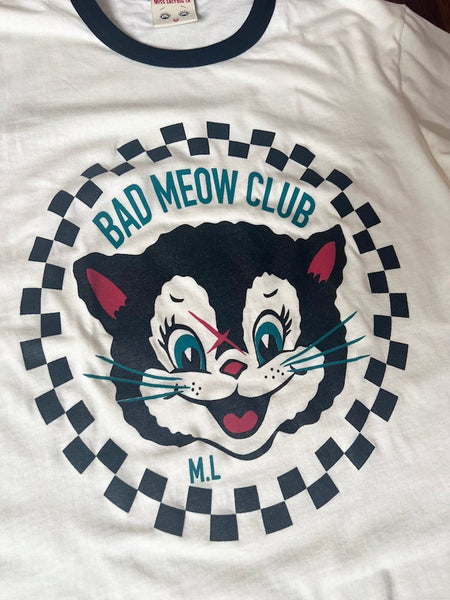 Bad Meow Club Unisex Ringer Tee