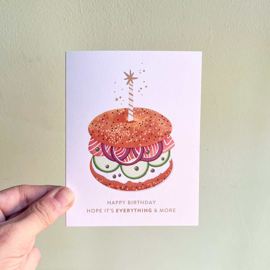 Biigel Card Everything Bagel Birthday Card – Pygmy Hippo Shoppe