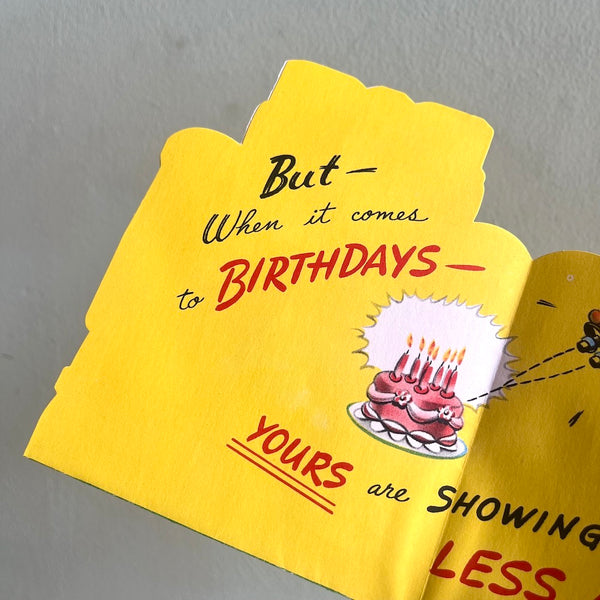 Looking Binoculars Birthday Card - Vintage 1950's