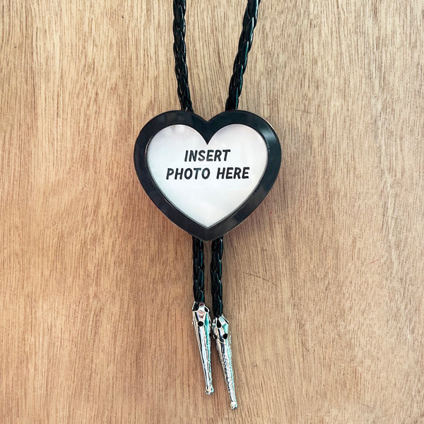 Picture Frame Bolo Tie - Black Heart