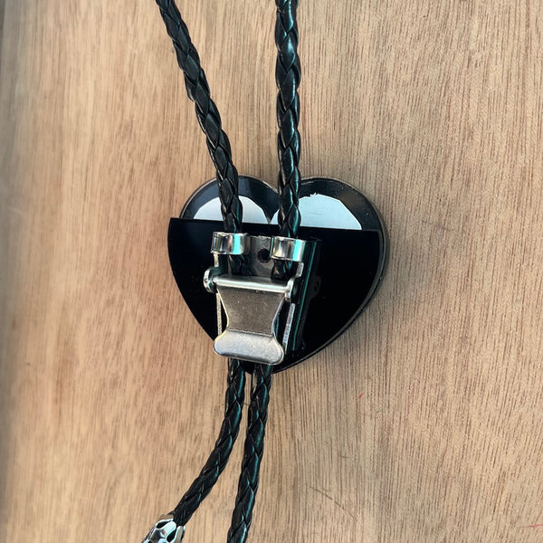 Picture Frame Bolo Tie - Black Heart