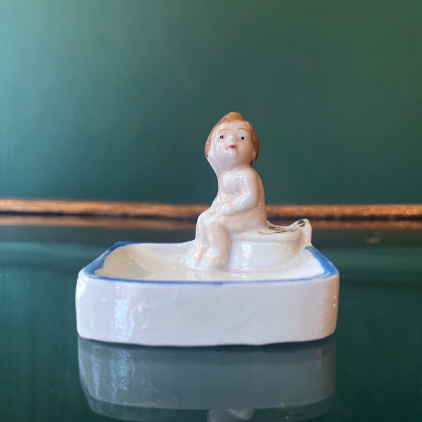 Toilet Baby Blue Ashtray - Vintage 1940's