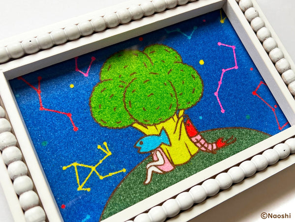 Original Sand Painting by Naoshi - Broccoli Tree