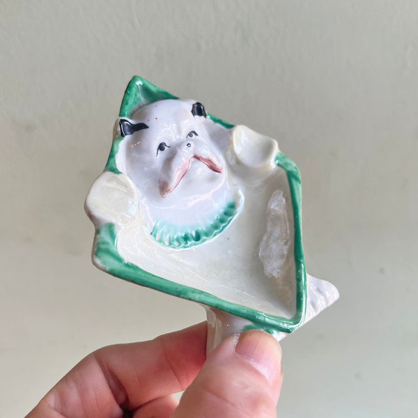 Porcelain Bulldog Ashtray - Vintage 1930's