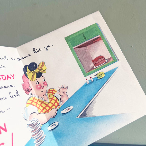 Another Birthday Comin' Up Card - Vintage 1940's