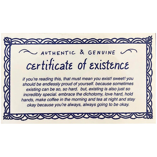 Certificate of Existence Sticker