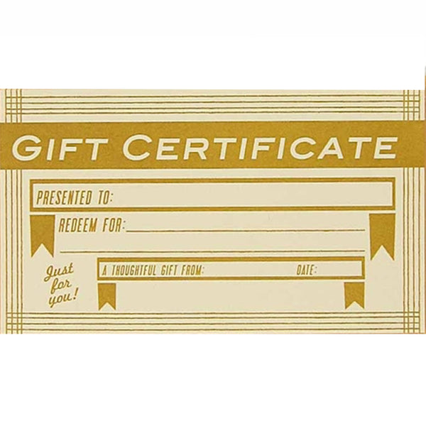 Blank Gift Certificate Cards