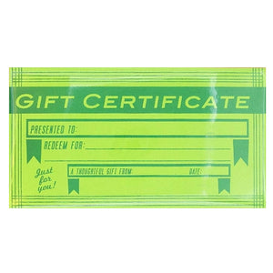 Custom Gift Certificate Card