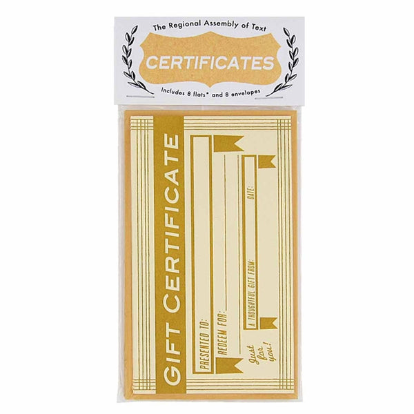 Blank Gift Certificate Cards