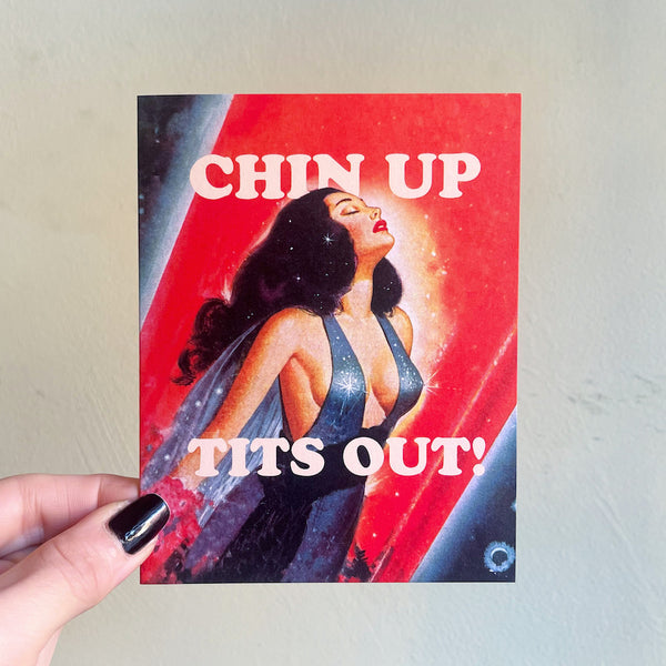 Chin Up Tits Out Card