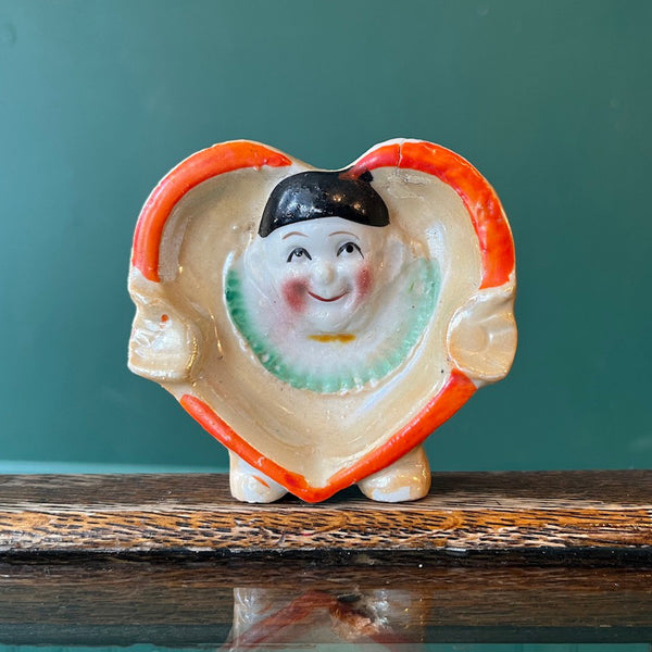 Porcelain Clown Ashtray - Vintage 1940's