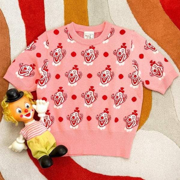 Cute Clown Sweater - Pink