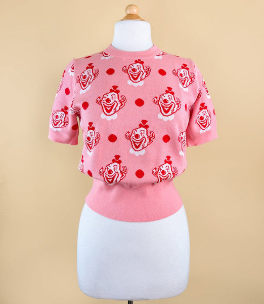 Cute Clown Sweater - Pink