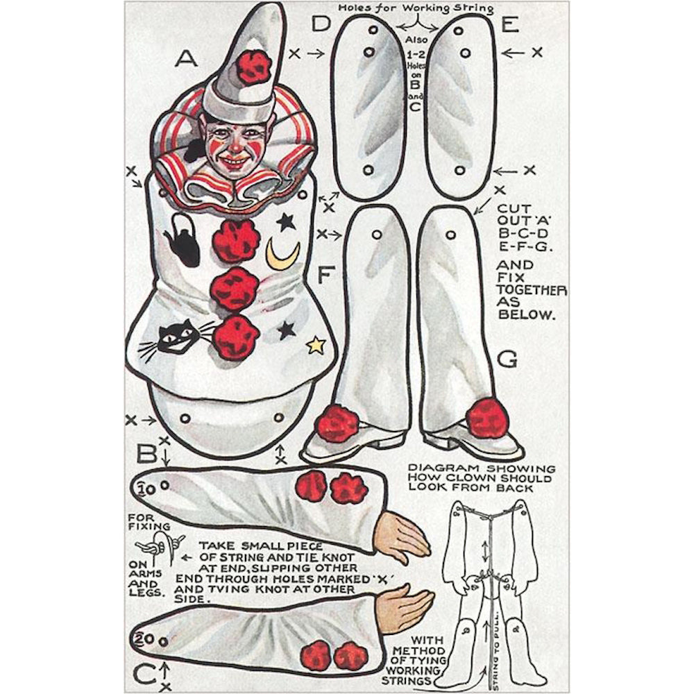 Clown Puppet Postcard