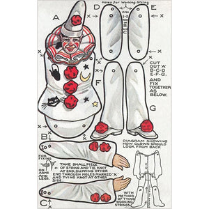 Clown Puppet Postcard