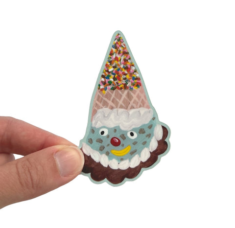 Clown Ice Cream Cone Sticker