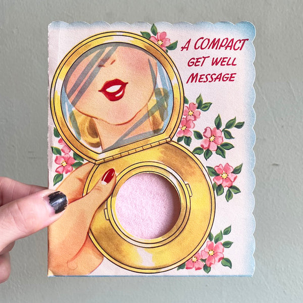 Get Well Make Up Card - Vintage 1950's