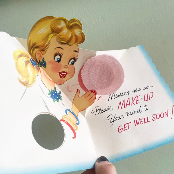 Get Well Make Up Card - Vintage 1950's