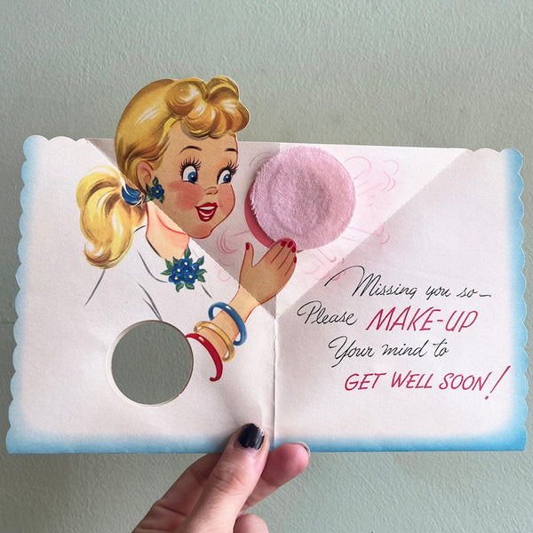 Get Well Make Up Card - Vintage 1950's