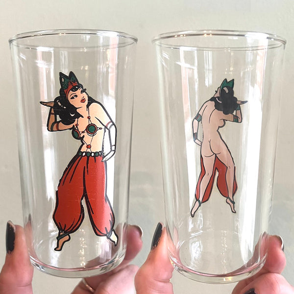 Vintage Nudie Girl Glassware