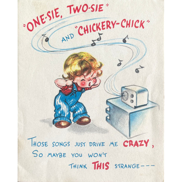 Happy Birthsie Daysie Card - Vintage 1950's