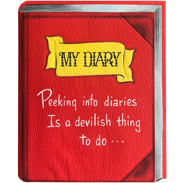 Devilish Diary Birthday Card - Vintage 1950's