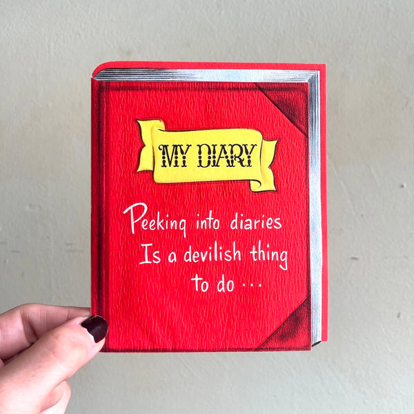 Devilish Diary Birthday Card - Vintage 1950's