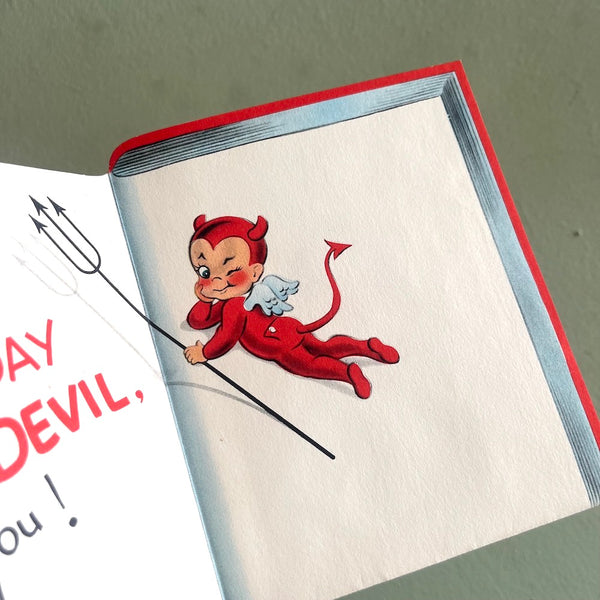 Devilish Diary Birthday Card - Vintage 1950's