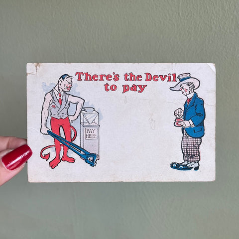 Vintage 1930's Devil Postcard