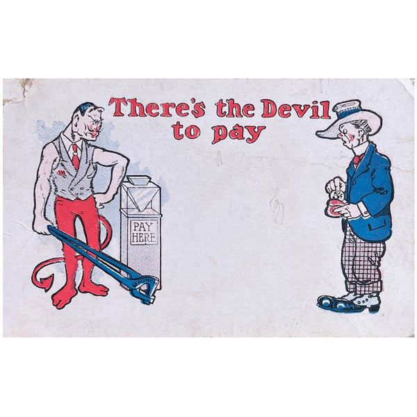 Vintage 1930's Devil Postcard