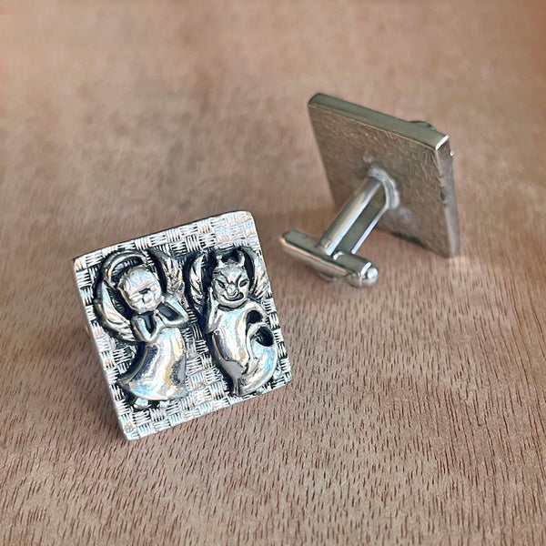 Vintage 1960's Devil & Angel Cufflinks - Silver