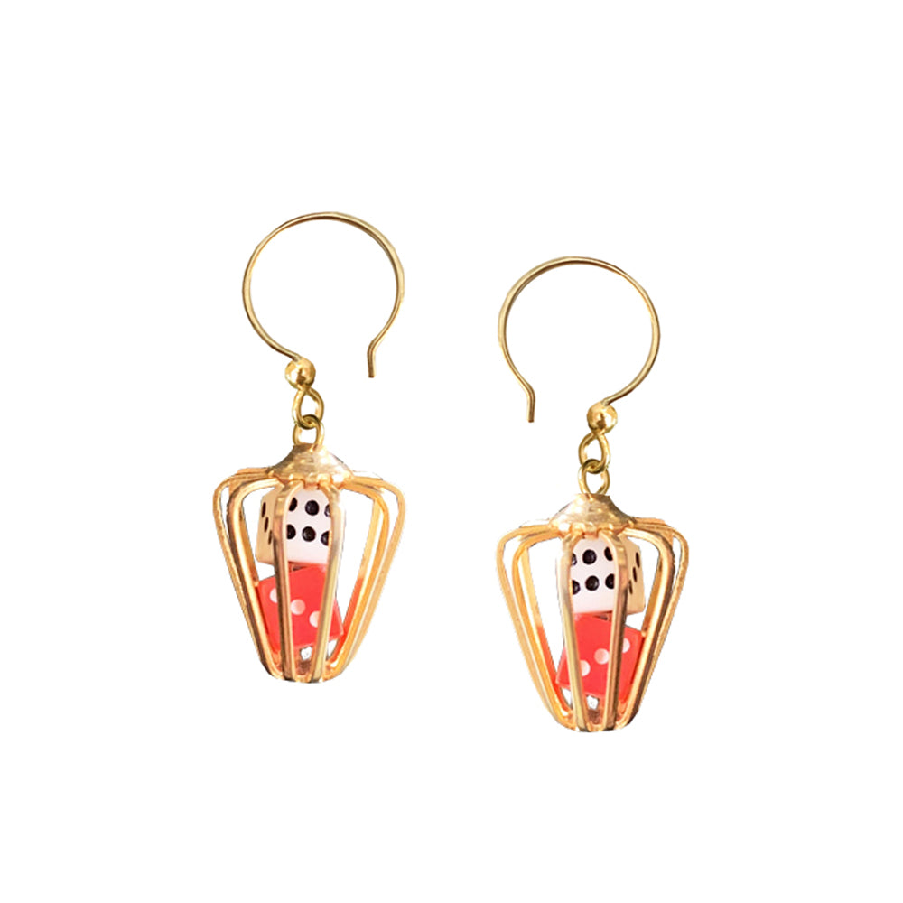 Vintage 1970's Mini Dice Earrings