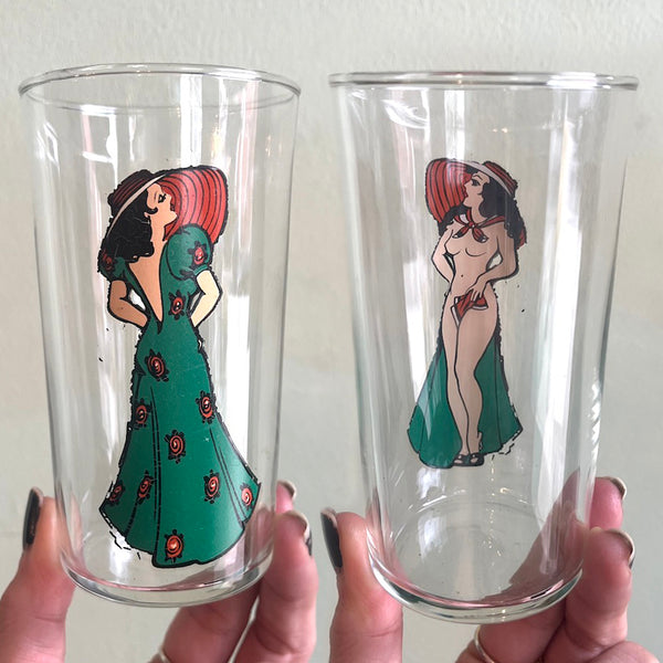 Vintage Nudie Girl Glassware