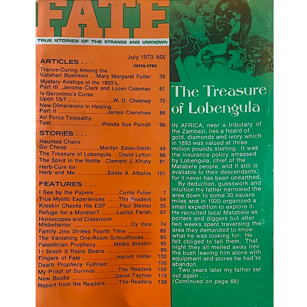 FATE Magazine - Vintage July 1973