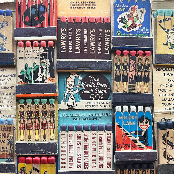 Vintage Restaurant & Bar Matches - Los Angeles & California "Feature" Books