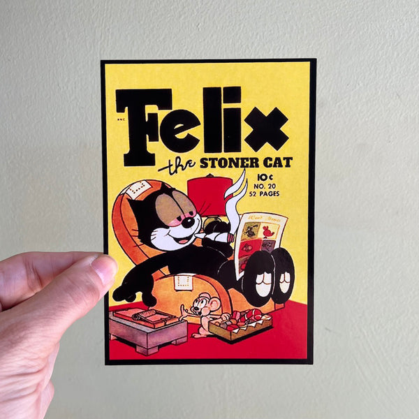 Felix the Stoner Cat Postcard