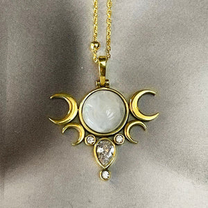 Moonstone Five Moon Necklace