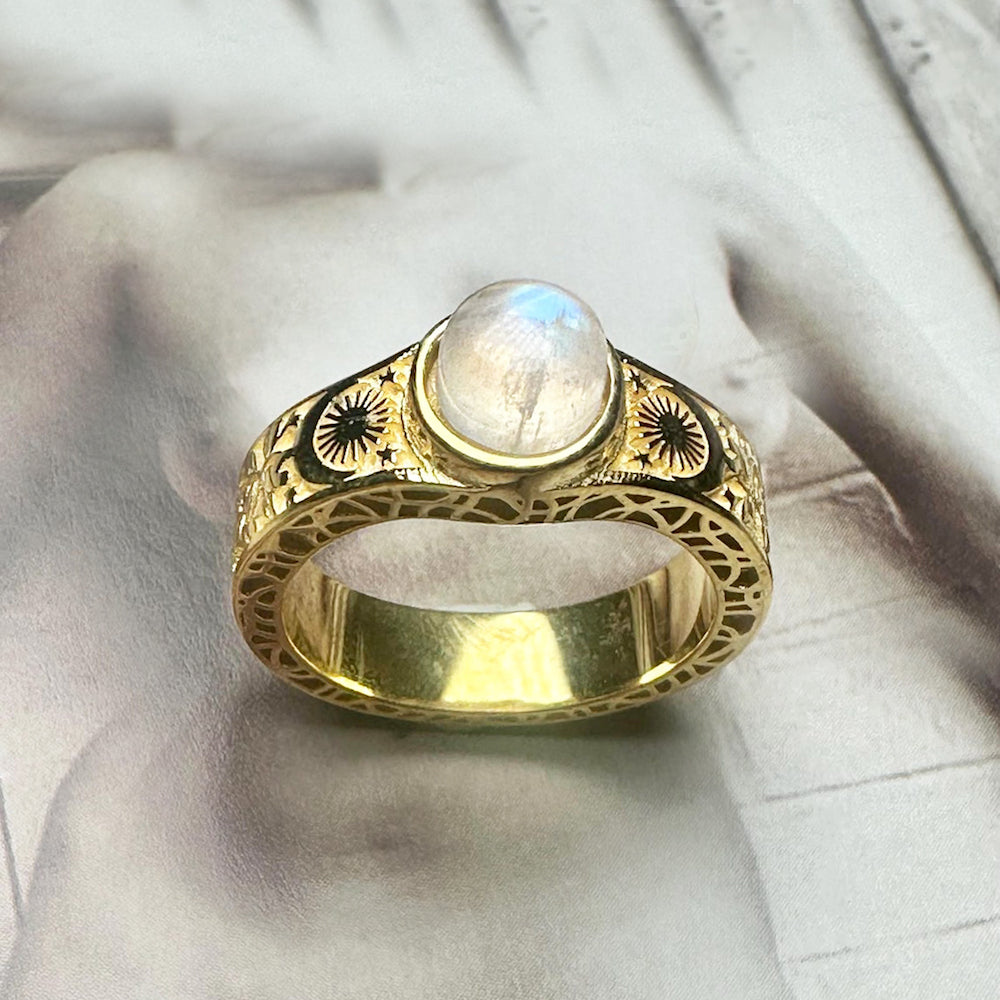 Celestial Moonstone Ring