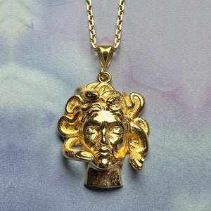 Medusa Gold Amulet Necklace