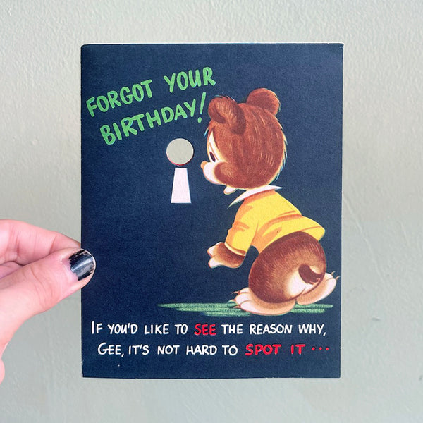 Forgotten Belated Birthday Card - Vintage 1950's