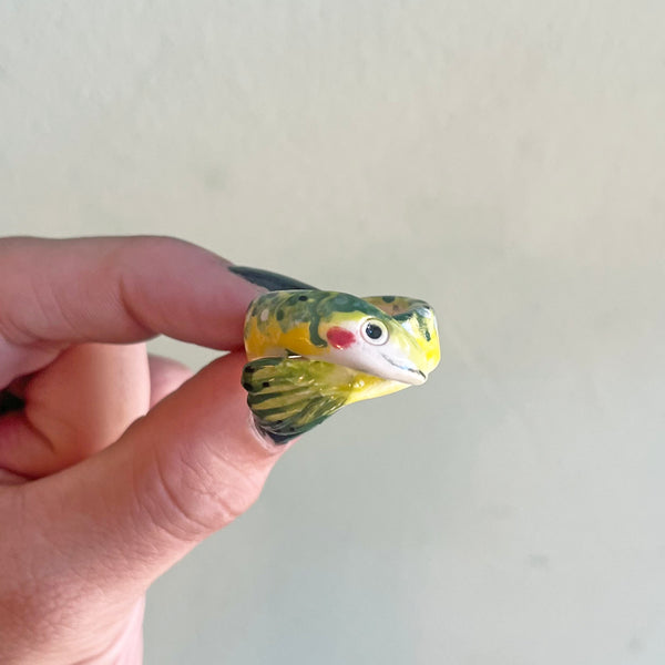 Porcelain Green Guppy Ring