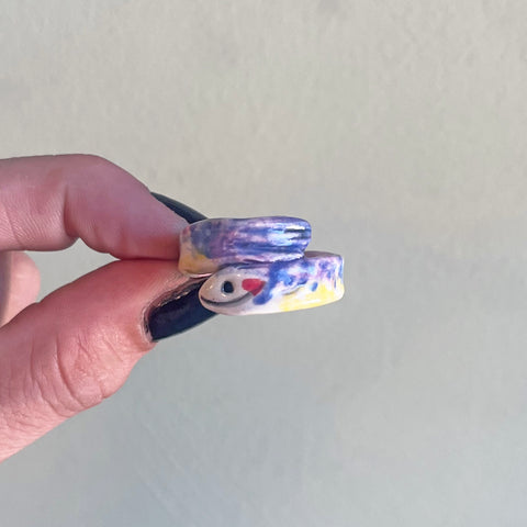 Porcelain Blue Sardine Ring