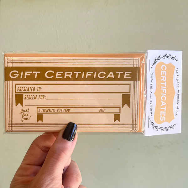 Gift Certificate (Blank) Cards