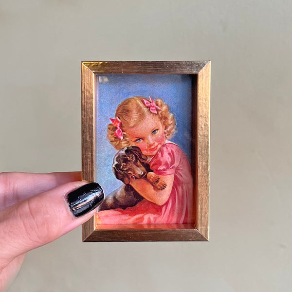 Vintage Puppy Girl Mini Print