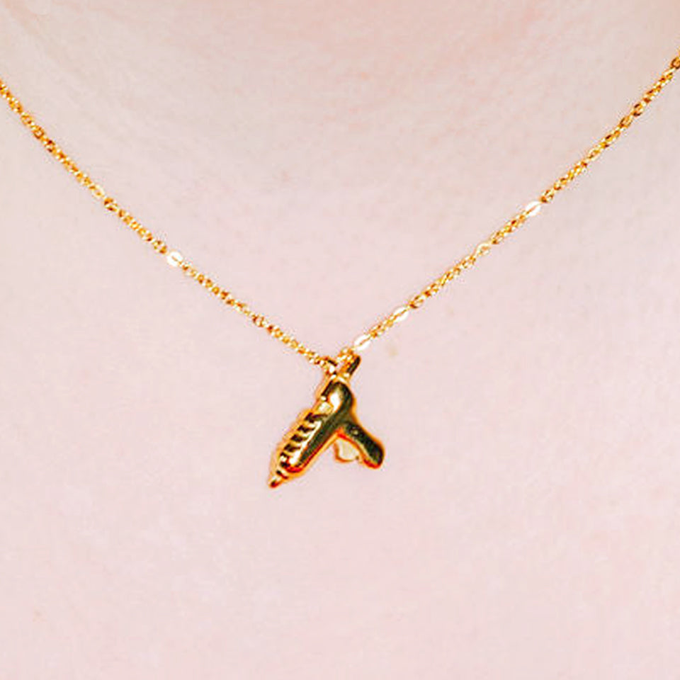 Gold Glue Gun Necklace