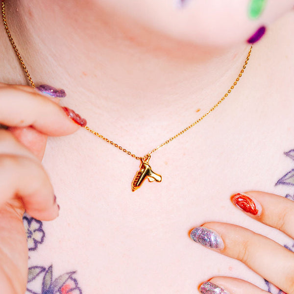 Gold Glue Gun Necklace