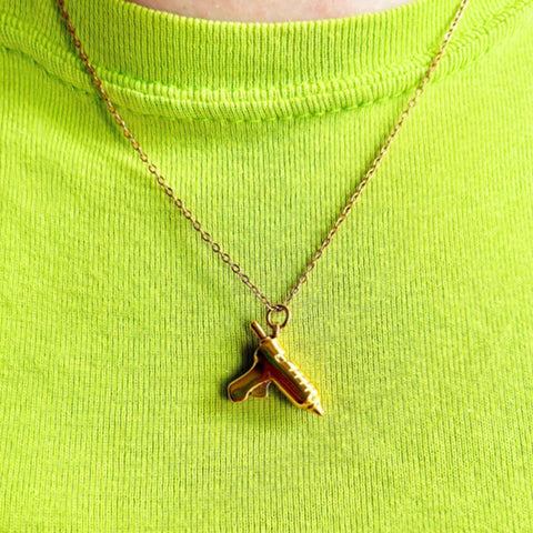 Gold Glue Gun Necklace
