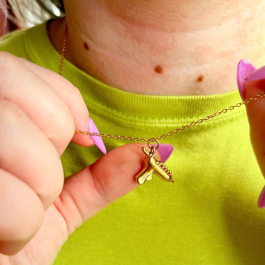 Gold Glue Gun Necklace