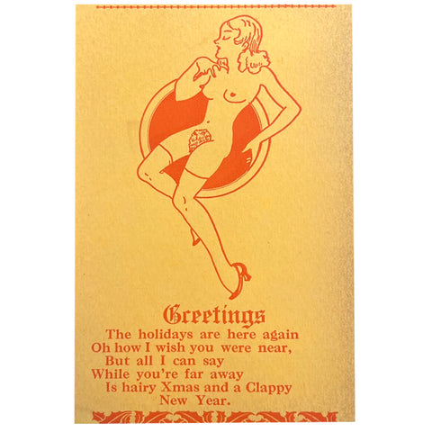 Vintage 1930's XXXmas Card - Hairy Xmas